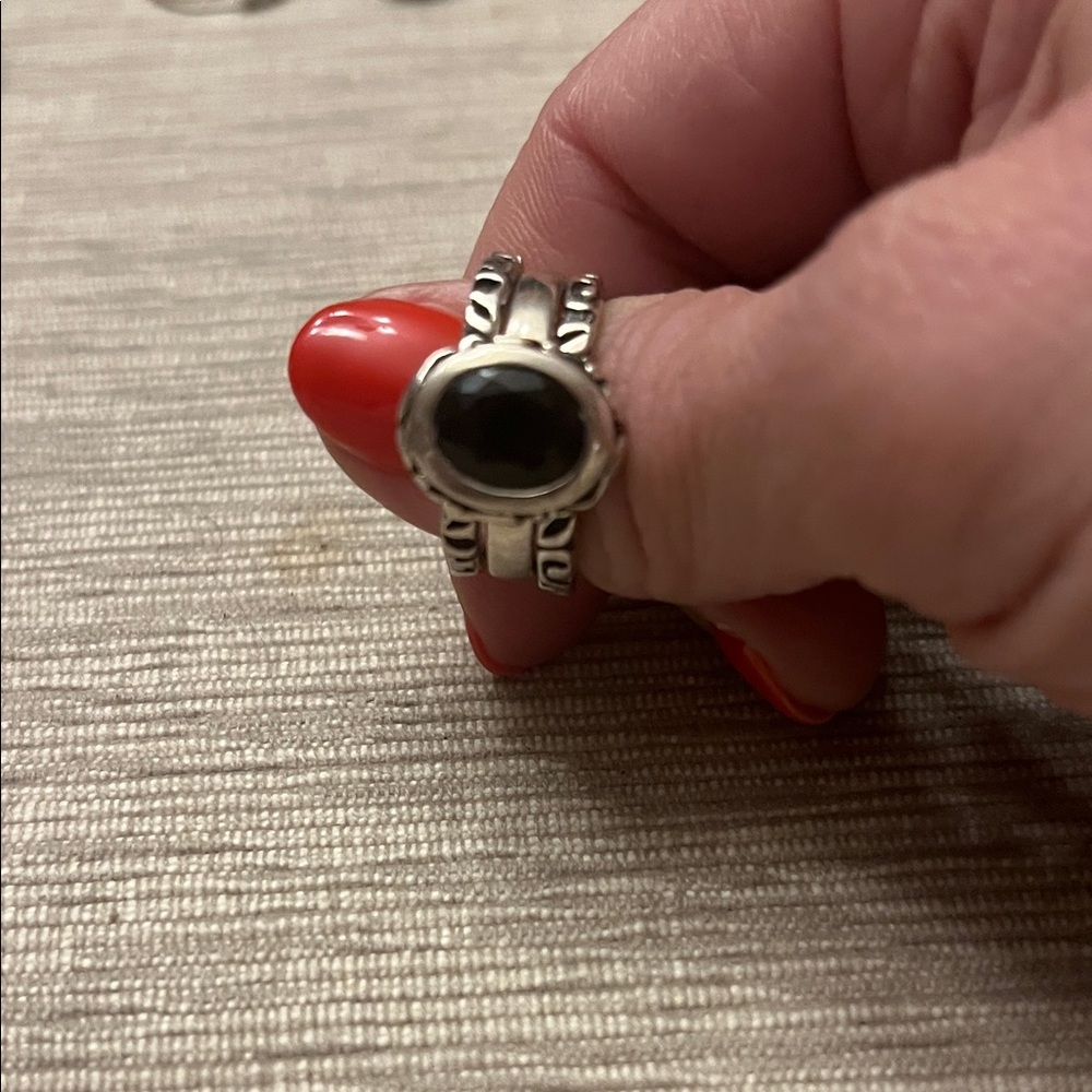 Silpada Silver Ring with Black Stone